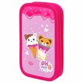 Пенал ЮНЛАНДИЯ, 2 отделения, картон с эффектом soft-touch, 19х11 см, "Candy friends", 272263 272263 - фото 257750