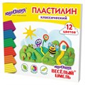 Пластилин классический ЮНЛАНДИЯ "ВЕСЁЛЫЙ ШМЕЛЬ", 12 цветов, 240 грамм, стек, ВЫСШЕЕ КАЧЕСТВО, 106431 106431 - фото 279781
