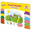 Пластилин классический ЮНЛАНДИЯ "ВЕСЁЛЫЙ ШМЕЛЬ", 36 цветов, 720 грамм, СО СТЕКОМ, ВЫСШЕЕ КАЧЕСТВО, 106434 106434 - фото 279827