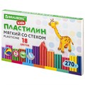 Пластилин мягкий восковой BRAUBERG KIDS, 18 цветов, 270 г, со стеком, 106497 106497 - фото 279935