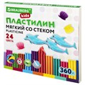 Пластилин мягкий восковой BRAUBERG KIDS, 24 цвета, 360 г, со стеком, 106498 106498 - фото 279943
