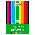 Цветная бумага А4 мелованная, 10 листов 10 цветов, в папке, HATBER "Creative Set", 195х280 мм, 008826, 10Бц4м_05930 126928 - фото 281882