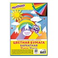 Цветная бумага МАЛОГО ФОРМАТА, А5, БАРХАТНАЯ, 10 листов, 10 цветов, 110 г/м2, ЮНЛАНДИЯ, 129875 129875 - фото 282137