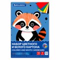 Набор картона БЕЛЫЙ + ЦВЕТНОЙ А4 немелованный, 10 листов (белый 4 листа + цветной 6 листов), в папке, 116631 116631 - фото 283768