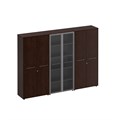Шкаф комбинированный высокий (закрытый + стекло + одежда) 122929 - фото 303561