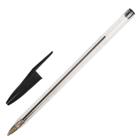 Ручка шариковая STAFF Basic Budget BP-02, письмо 500 м, ЧЕРНАЯ, длина корпуса 13,5 см, линия письма 0,5 мм, 143759 143759 - фото 204199
