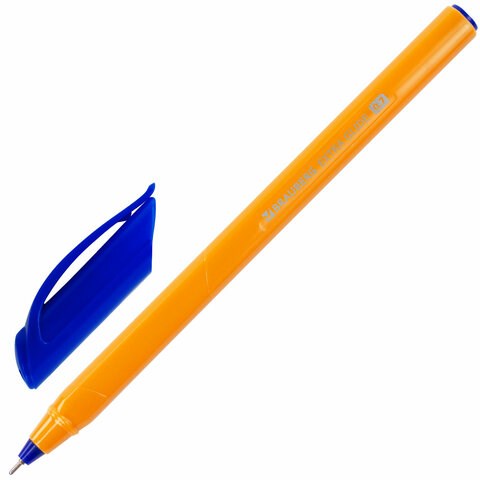 Ручка шариковая масляная BRAUBERG "Extra Glide Orange", СИНЯЯ, трехгранная, узел 0,7 мм, линия письма 0,35 мм, 142925 142925 - фото 204360