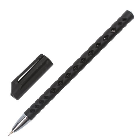 Ручка шариковая масляная BRAUBERG "Orient", ЧЕРНАЯ, корпус черный, игольчатый узел 0,7 мм, линия письма 0,35 мм, 143000 143000 - фото 204575
