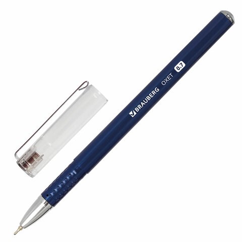 Ручка шариковая масляная BRAUBERG "Oxet", СИНЯЯ, корпус синий, игольчатый узел 0,7 мм, линия письма 0,35 мм, 143002 143002 - фото 204594