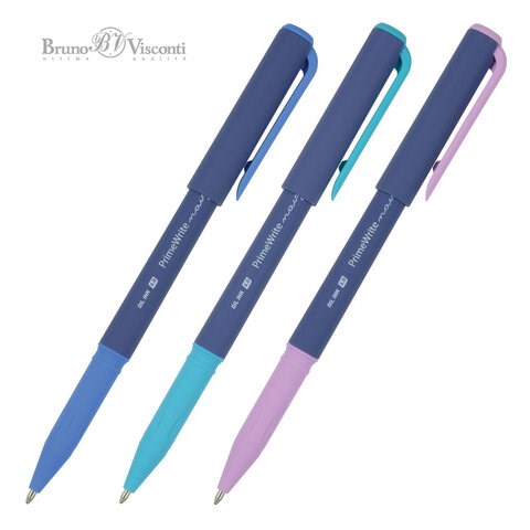 Ручка шариковая масляная BRUNO VISCONTI "PrimeWrite", СИНЯЯ, "Navy", ассорти, линия письма 0,4 мм, 20-0295/03 144190 - фото 204710