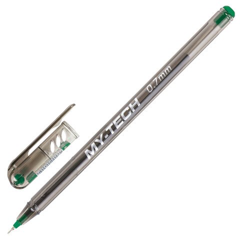 Ручка шариковая масляная PENSAN "My-Tech", ЗЕЛЕНАЯ, игольчатый узел 0,7 мм, линия 0,35 мм, 2240/25 143385 - фото 204828