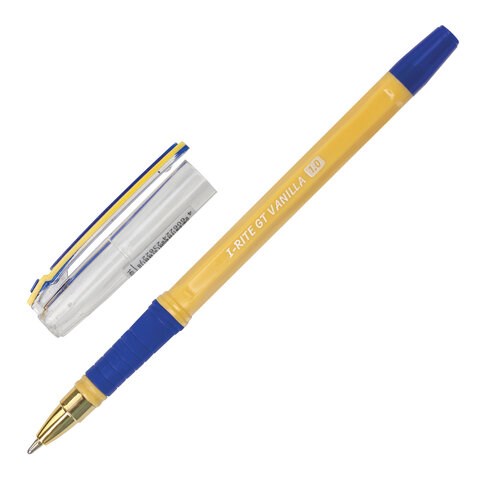 Ручка шариковая масляная с грипом BRAUBERG "i-Rite GT Vanilla", СИНЯЯ, корпус кремовый, узел 1 мм, 143304 143304 - фото 205104