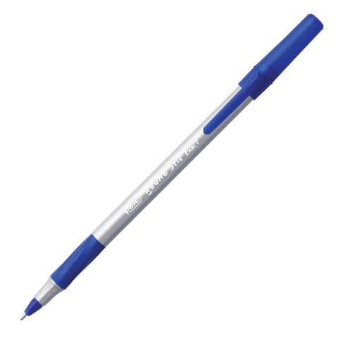 Ручка шариковая с грипом BIC "Round Stic Exact", СИНЯЯ, корпус серый, узел 0,7 мм, линия письма 0,28 мм, 918543 141767 - фото 205583