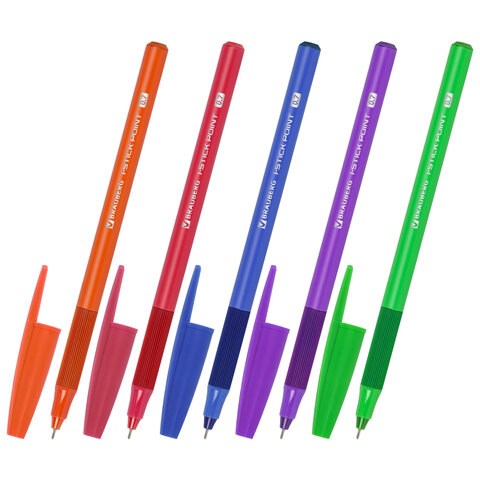 Ручка шариковая с грипом BRAUBERG "i-STICK POINT NEON", СИНЯЯ, корпус ассорти, игольчатый узел 0,7 мм, линия письма 0,35 мм, 144022 144022 - фото 205590