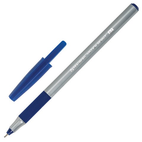 Ручка шариковая с грипом BRAUBERG "i-STICK POINT", СИНЯЯ, корпус серый, игольчатый узел 0,7 мм, линия письма 0,35 мм, 144021 144021 - фото 205619