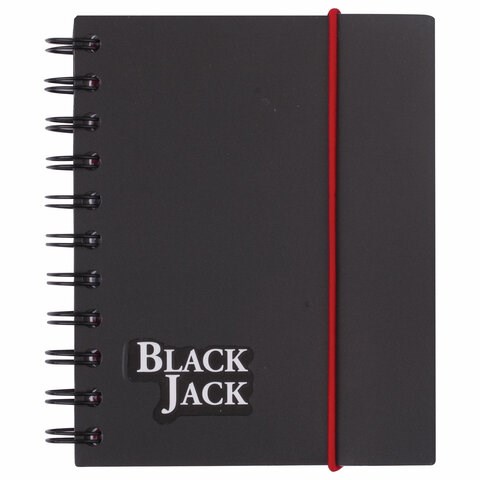 Блокнот МАЛЫЙ ФОРМАТ А6 105х148 мм, 150 л., гребень, пластик, клетка, BRAUBERG, "Black Jack", 125388 125388 - фото 211115