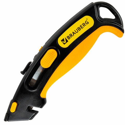 Нож универсальный мощный, BRAUBERG METALLIC PRO, автофиксатор, функция автовозврата, 238737 238737 - фото 223424