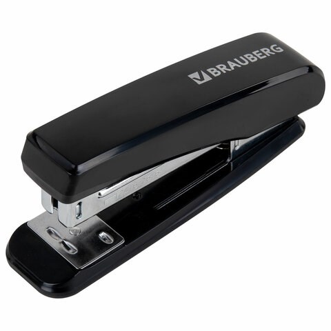 Степлер №24/6, 26/6 BRAUBERG "Standard", до 30 листов, черный, 272755 272755 - фото 226000