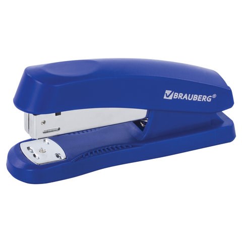 Степлер №24/6, 26/6 BRAUBERG "Standard+", до 30 листов, синий, 228609 228609 - фото 226031