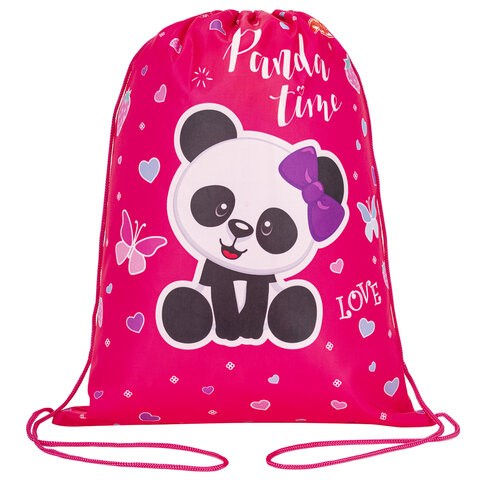 Мешок для обуви ПИФАГОР, 1 отделение, 42х34 см, "Panda time", 271601 271601 - фото 264345