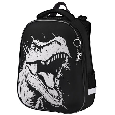 Ранец BRAUBERG SHINY, 2 отделения, с брелком, Scary dino, СВЕТЯЩИЙСЯ РИСУНОК, 38х28х14 см, 273143 273143 - фото 265850