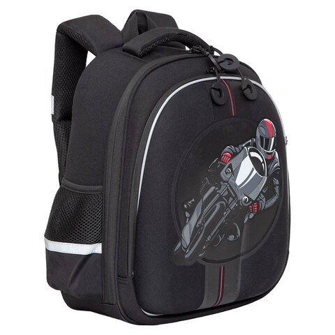 Ранец GRIZZLY анатомическая спинка, c бейджем, для мальчиков, "MOTO RACER", 36х28х20 см, RAz-287-10/1 271202 - фото 265924