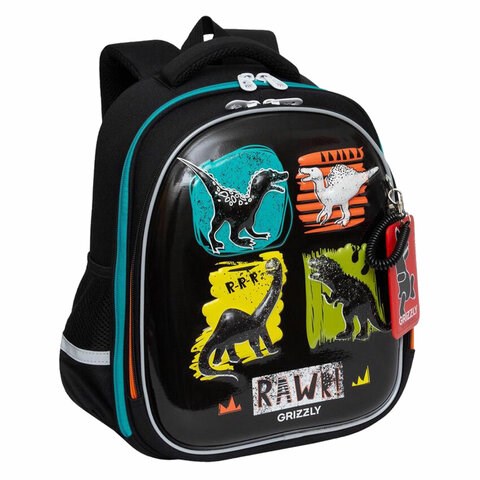 Ранец GRIZZLY анатомическая спинка, картхолдер, для мальчиков, DINO, 36х28х20 см, RAz-387-6/1 271761 - фото 265950