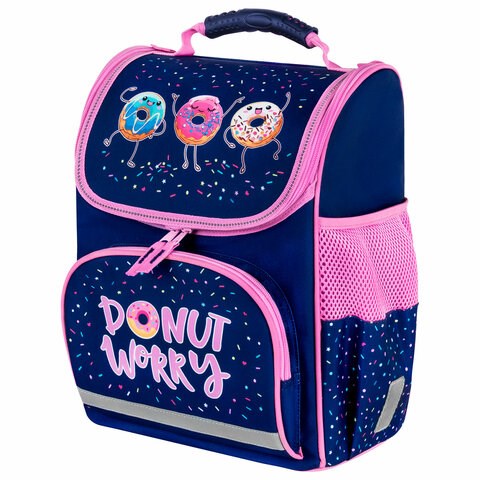 Ранец ПИФАГОР BASIC, 1 отделение, 3 кармана, эргономичная спинка, "Comic donuts", 35х28х18 см, 273137 273137 - фото 266187