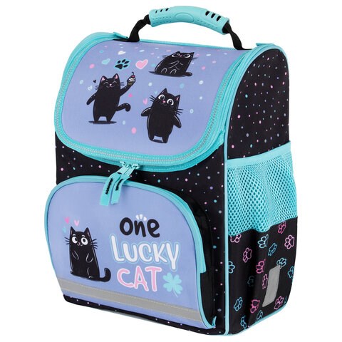 Ранец ПИФАГОР BASIC, 1 отделение, 3 кармана, эргономичная спинка, "Funny cats", 35х28х18 см, 273135 273135 - фото 266251