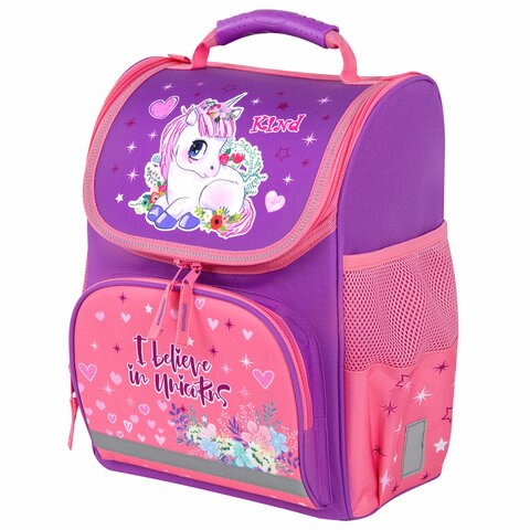 Ранец ПИФАГОР BASIC, 1 отделение, 3 кармана, эргономичная спинка, "Happy unicorn", 35х28х18 см, 271372 271372 - фото 266273