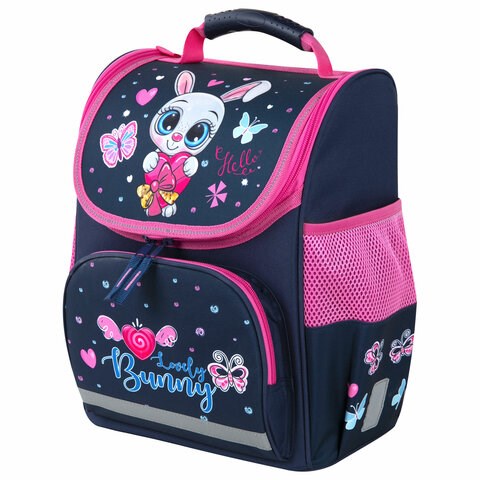 Ранец ПИФАГОР BASIC, 1 отделение, 3 кармана, эргономичная спинка, "Lovely bunny", 35х28х18 см, 271371 271371 - фото 266289