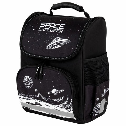 Ранец ПИФАГОР BASIC, 1 отделение, 3 кармана, эргономичная спинка, "Space invader", 35х28х18 см, 273140 273140 - фото 266364