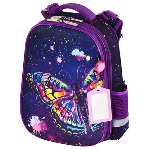 Ранец ЮНЛАНДИЯ EXTRA, с дополнительным объемом, "Colorful butterfly", 38х29х18 см, 270674 270674 - фото 266529