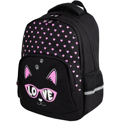Рюкзак BRAUBERG SOFT, 2 отделения, 3 кармана, "Cool cat", СВЕТЯЩИЙСЯ, 40х31х15 см, 273118 273118 - фото 270172