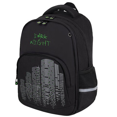 Рюкзак BRAUBERG SOFT, 2 отделения, 3 кармана, "Dark night", СВЕТООТРАЖАЮЩИЙ ПРИНТ, 40х31х15 см, 273119 273119 - фото 270174