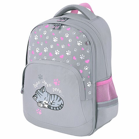 Рюкзак BRAUBERG SOFT, 2 отделения, 3 кармана, "Sleepy cat", СВЕТЯЩИЙСЯ, 40х31х15 см, 272035 272035 - фото 270241