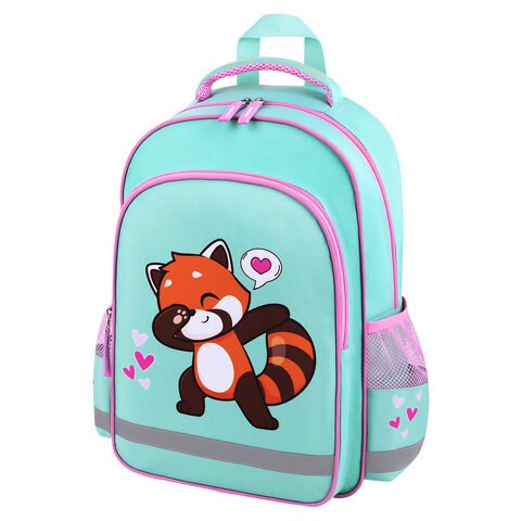 Рюкзак ПИФАГОР SCHOOL, 1 отделение, 3 кармана, "Red panda", 38x28х14 см, 272083 272083 - фото 270558