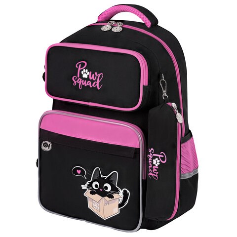 Рюкзак ЮНЛАНДИЯ COMPLETE с пеналом в комплекте, эрго-спинка, "Box cat", 42х29х14 см, 273120 273120 - фото 270616