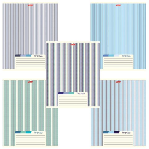 Тетрадь А5, 48 л., HATBER, скоба, линия, обложка картон, "LINE" (микс в спайке), 052332, 48Т5В2 403195 - фото 274675