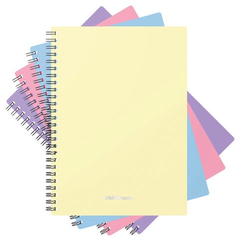 Тетрадь обложка пластик, А5, 80 л., спираль, клетка, ErichKrause, "Pastel" ассорти (4 вида), 50162 405270 - фото 275649