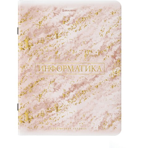 Тетрадь предметная "PASTEL" 48 л., SoftTouch, фольга, ИНФОРМАТИКА, клетка, BRAUBERG, 404315 404315 - фото 277640