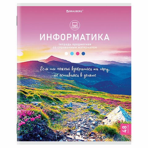 Тетрадь предметная "КЛАССИКА NATURE" 48 л., обложка картон, ИНФОРМАТИКА, клетка, BRAUBERG, 404586 404586 - фото 277733