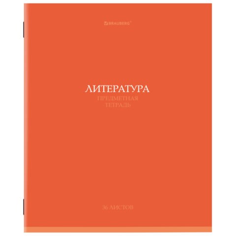 Тетрадь предметная "КОЛОР" 36 л., обложка мелованная бумага, ЛИТЕРАТУРА, линия, BRAUBERG, 405077 405077 - фото 277806
