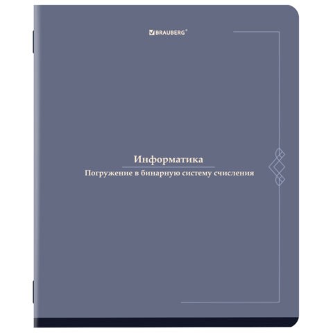 Тетрадь предметная VINTAGE 48 л., SoftTouch, ИНФОРМАТИКА, клетка, подсказ, BRAUBERG, 405154 405154 - фото 278217