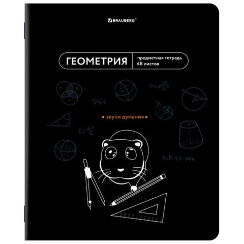 Тетрадь предметная МЕМЫ 48 л., TWIN-лак, ГЕОМЕТРИЯ, клетка, подсказ, BRAUBERG, 405101 405101 - фото 278373