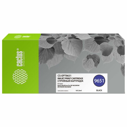 Картридж струйный CACTUS (CS-EPT9651) для Epson WorkForce Pro WF-M5299DW/M5799DW, черный 364178 - фото 284877