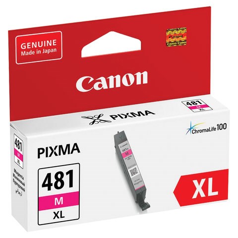 Картридж струйный CANON (CLI-481M XL) для PIXMA TS704 / TS6140, пурпурный, ресурс 474 страницы, оригинальный, 2045C001 363219 - фото 284890