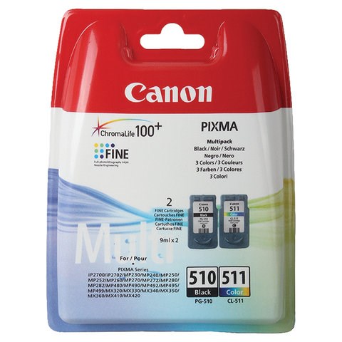 Картридж струйный CANON (PG-510/CL-511) PIXMA MP240/250/260/MX320, оригинальный КОМПЛЕКТ 2 цвета, 264 страницы, 2970B010 363187 - фото 284899