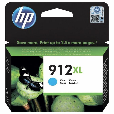 Картридж струйный HP (3YL81A) для HP OfficeJet Pro 8023, №912XL голубой, ресурс 825 страниц, оригинальный 363472 - фото 284930