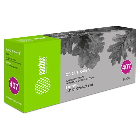 Картридж лазерный CACTUS (CS-CLT-K407S) для SAMSUNG CLP-320/325/N, черный, ресурс 1500 страниц 361802 - фото 285176